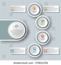 vector abstract 3d paper infographic elements.Circular infographics