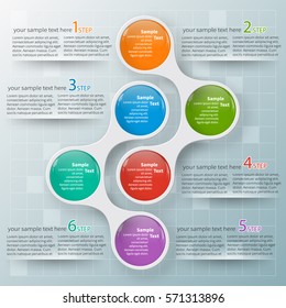 vector abstract 3d paper infographic elements.Metaball infographics.Round elements