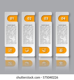 vector abstract 3d paper infographic elements.Business infographics