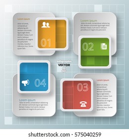 vector abstract 3d paper infographic elements.Business infographics