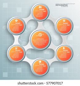 vector abstract 3d paper infographic elements.Circular infographics