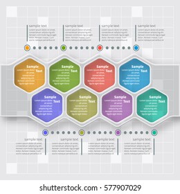 vector abstract 3d paper infographic elements.Hexagon infographics.Honeycomb design