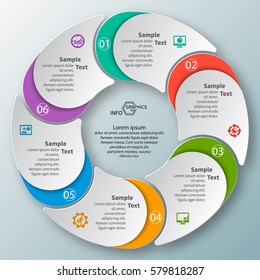 vector abstract 3d paper infographic elements.Circular infographics