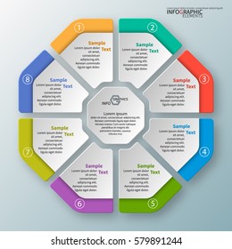 vector abstract 3d paper infographic elements.Circular infographics