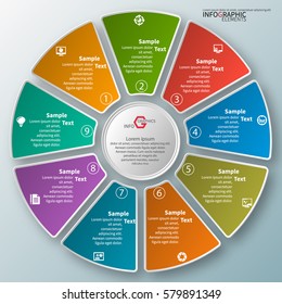 vector abstract 3d paper infographic elements.Circular infographics