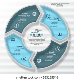 vector abstract 3d paper infographic elements.Circular infographics