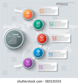 vector abstract 3d paper infographic elements.Circular infographics
