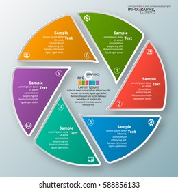 vector abstract 3d paper infographic elements.Circular infographics
