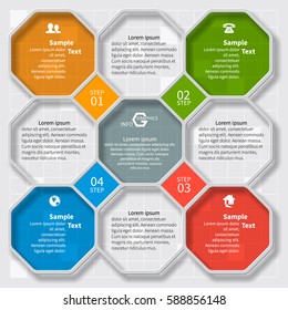 vector abstract 3d paper infographic elements.Business infographics