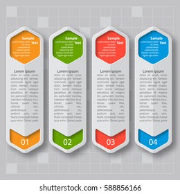vector abstract 3d paper infographic elements. Business infographics