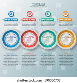 vector abstract 3d paper infographic elements.Circular infographics