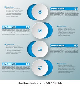 vector abstract 3d paper infographic elements.Circular infographics