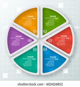 vector abstract 3d paper infographic elements.Circular infographics