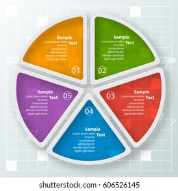 vector abstract 3d paper infographic elements.Circular infographics