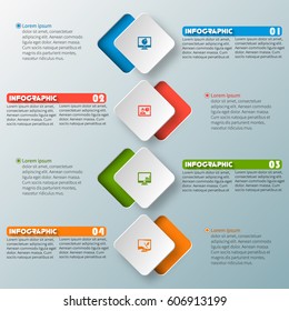 vector abstract 3d paper infographic elements.Business infographics