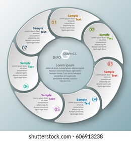 vector abstract 3d paper infographic elements.Circular infographics