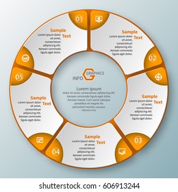 vector abstract 3d paper infographic elements.Circular infographics