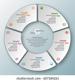 vector abstract 3d paper infographic elements.Circular infographics