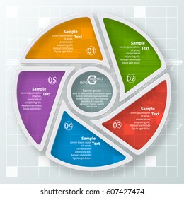 vector abstract 3d paper infographic elements.Circular infographics