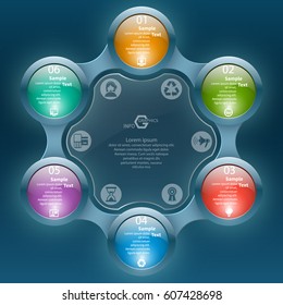 vector abstract 3d paper infographic elements.Metaball infographics.Round elements
