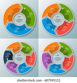vector abstract 3d paper infographic elements.Circular infographics