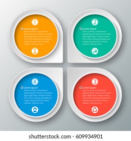 vector abstract 3d paper infographic elements.Circular infographics