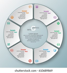 vector abstract 3d paper infographic elements.Circular infographics