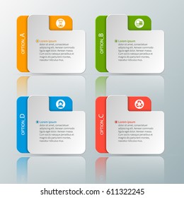 vector abstract 3d paper infographic elements.Business infographics