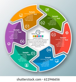 vector abstract 3d paper infographic elements.Circular infographics