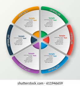 vector abstract 3d paper infographic elements.Circular infographics