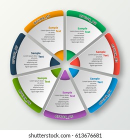 vector abstract 3d paper infographic elements.Circular infographics