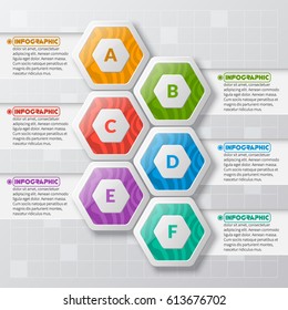 vector abstract 3d paper infographic elements.Hexagon infographics.Honeycomb design
