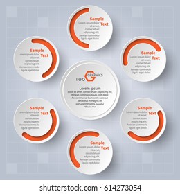 vector abstract 3d paper infographic elements.Circular infographics