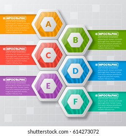 vector abstract 3d paper infographic elements.Hexagon infographics.Honeycomb design
