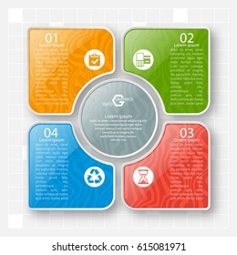vector abstract 3d paper infographic elements.Circular infographics