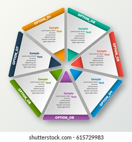vector abstract 3d paper infographic elements.Circular infographics