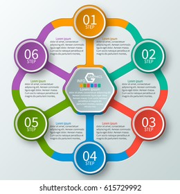 vector abstract 3d paper infographic elements.Circular infographics