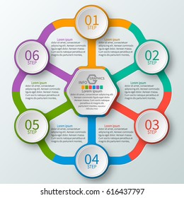 vector abstract 3d paper infographic elements.Circular infographics