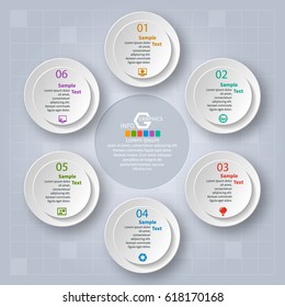 vector abstract 3d paper infographic elements.Circular infographics