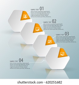 vector abstract 3d paper infographic elements.Business infographics