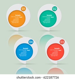 vector abstract 3d paper infographic elements.Circular infographics