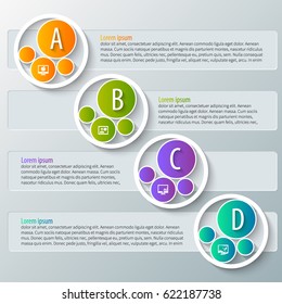 vector abstract 3d paper infographic elements.Circular infographics