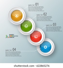 vector abstract 3d paper infographic elements.Business infographics