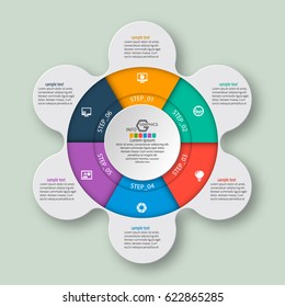 vector abstract 3d paper infographic elements.Circular infographics