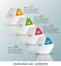 vector abstract 3d paper infographic elements.Business infographics