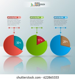 vector abstract 3d paper infographic elements.Circular infographics