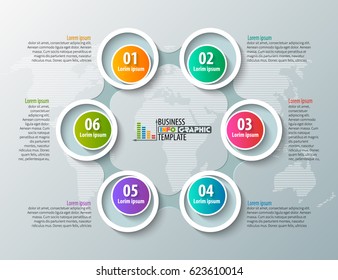vector abstract 3d paper infographic elements.Circular infographics