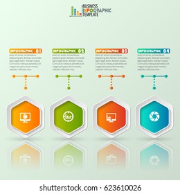 vector abstract 3d paper infographic elements.Business infographics