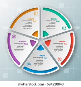 vector abstract 3d paper infographic elements.Circular infographics