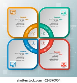 vector abstract 3d paper infographic elements.Circular infographics
